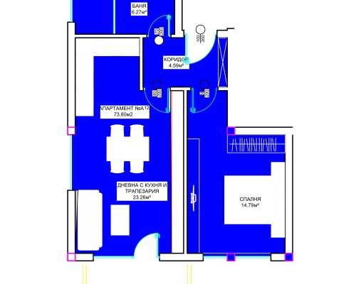 Вход А, апартамент 12